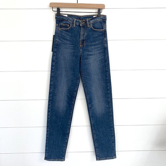 Outland Denim Abigail High Rise Slim Tapered Jeans in Dakota Blue Wash, 25x30 - Picture 2 of 8